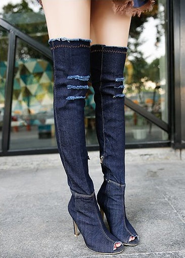 Ortho Welt Unique Stretch Denim Boots - Fish Mouth Cow