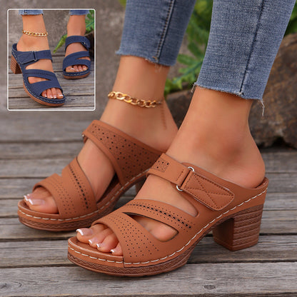Ortho Welt Unique Square-Heeled Sandals For A Stylish Summer