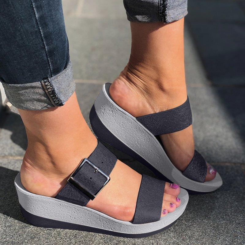 Celeste | Orthopädische Plateau-Sandalen – Verstellbare Schnalle