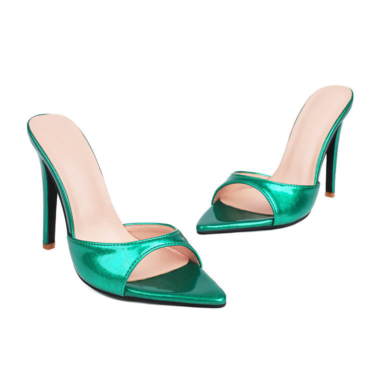 Ortho Welt Textured Pointed-Toe Open-Toe High Heels - Unique Elegance