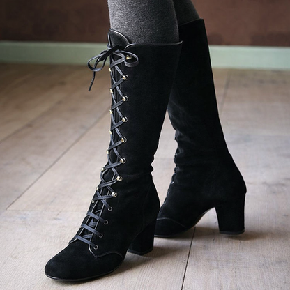 Ortho Welt Damen Orthopädische Wildleder-Stiefel Blockabsatz