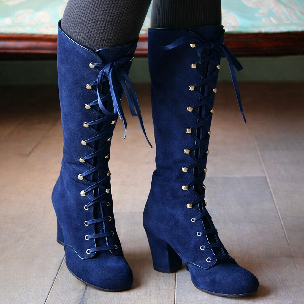 Ortho Welt Damen Orthopädische Wildleder-Stiefel Blockabsatz