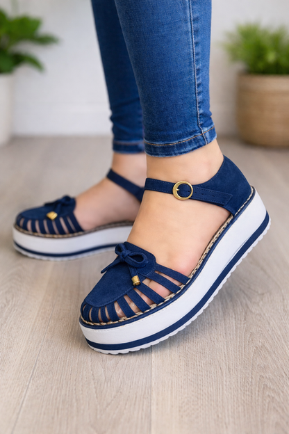 Ortho Welt Platform Sandals With A Single Buckle