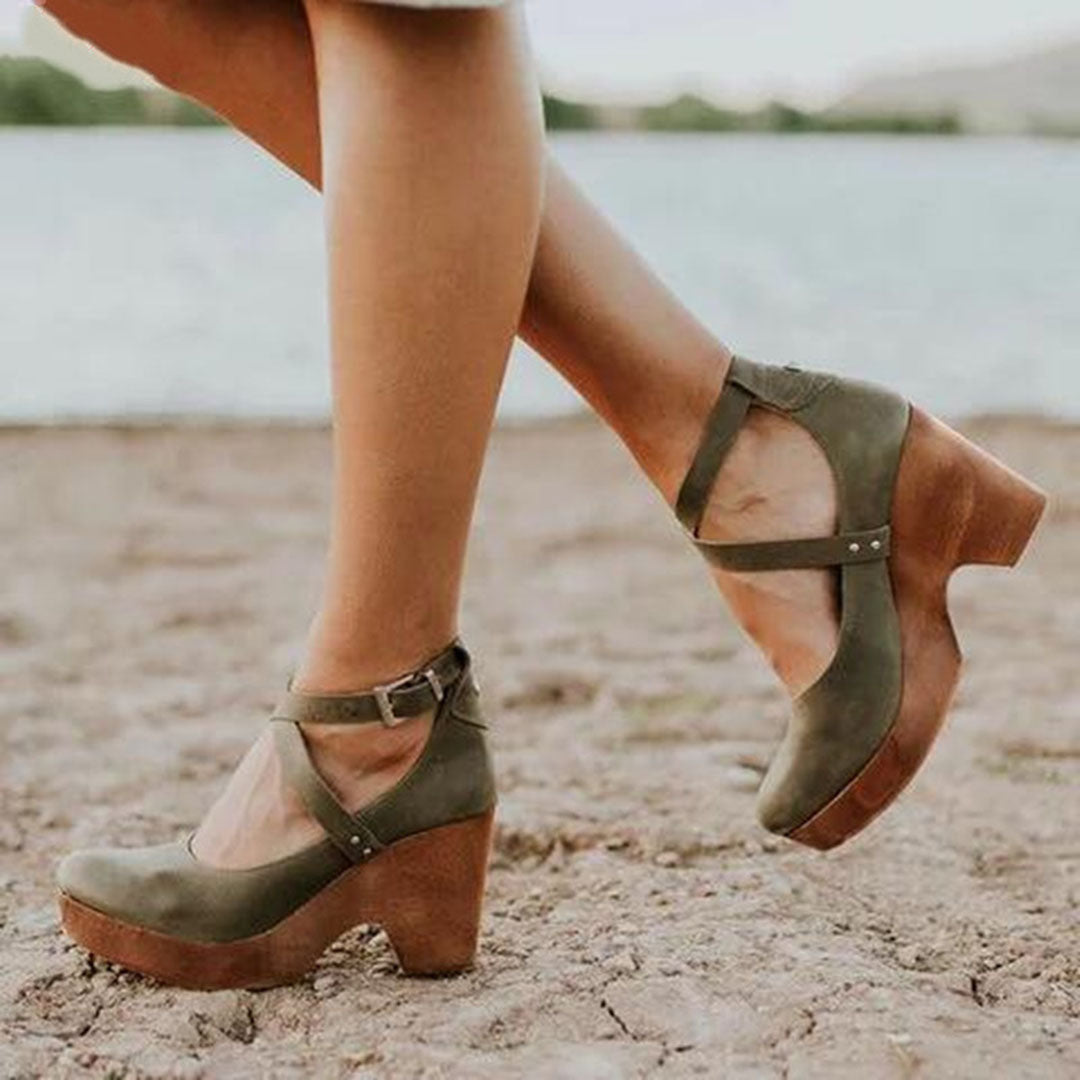 Cora | Orthopädische Mary-Jane-Sandalen mit Blockabsatz – Vintage-inspiriert