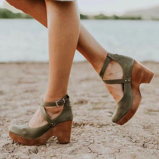 Cora | Orthopädische Mary-Jane-Sandalen mit Blockabsatz – Vintage-inspiriert