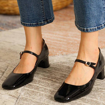 Ortho Welt Mary Jane Blockabsatz Lackleder Orthopädisch