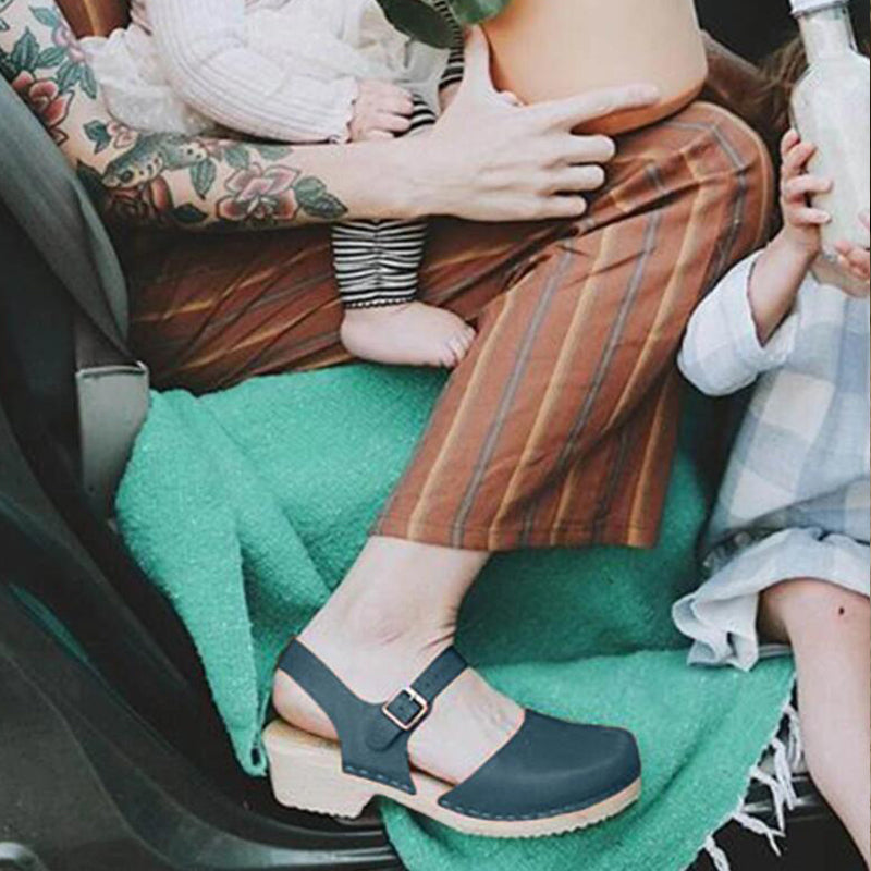 Kate | Vintage-Sandalen aus orthopädischem Leder mit verstellbarem Riemen