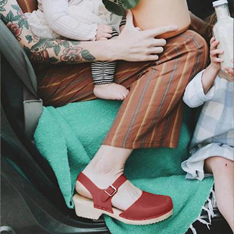 Kate | Vintage-Sandalen aus orthopädischem Leder mit verstellbarem Riemen