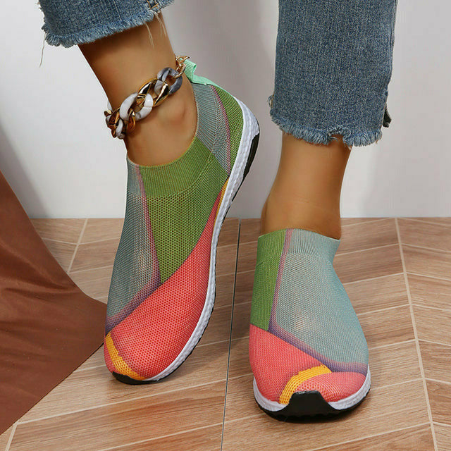 Celine | Slip-On Mesh-Sneaker – Farbblock, leicht und komfortabel