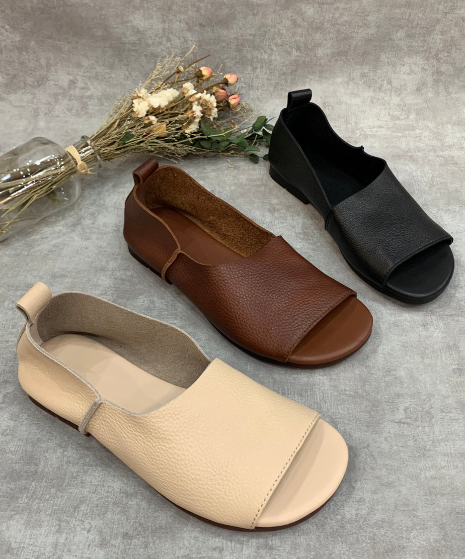Juniper | Orthopädische, flache Ledersandalen für Damen mit offener Zehenpartie