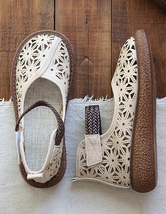 Bianca | Leder-Ballerinas mit Cut-outs – Atmungsaktive und bequeme Slipper