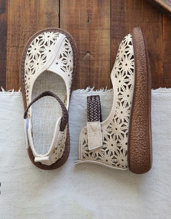 Bianca | Leder-Ballerinas mit Cut-outs – Atmungsaktive und bequeme Slipper