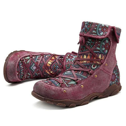 Ortho Welt Damen Orthopedic Ankle Boots - Boho Patchwork