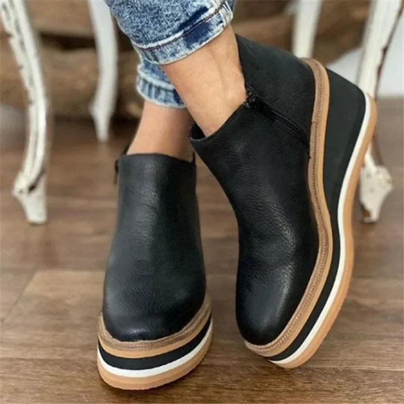 Ortho Welt Damen Keilabsatz-Sandalen – Orthopädisch Leder
