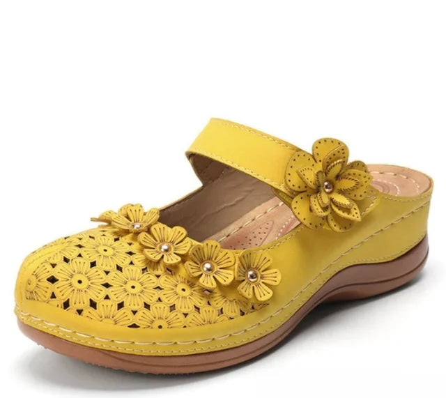 Ortho Welt Damen Clog-Sandale - Orthopädisch & Blumenmuster