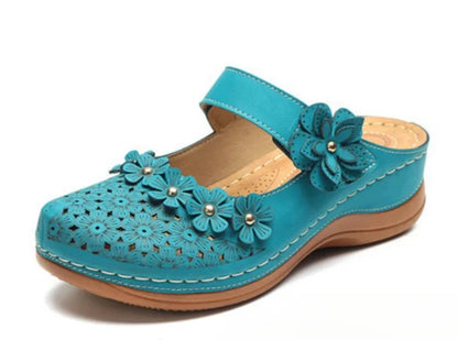 Ortho Welt Damen Clog-Sandale - Orthopädisch & Blumenmuster