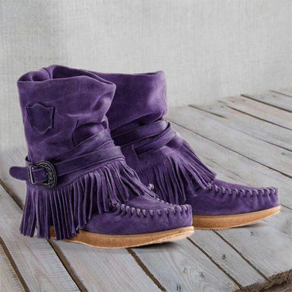 Ortho Welt Ankle Boots - Suede Fringe Orthopedic Comfort