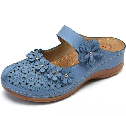 Ortho Welt Damen Clog-Sandale - Orthopädisch & Blumenmuster
