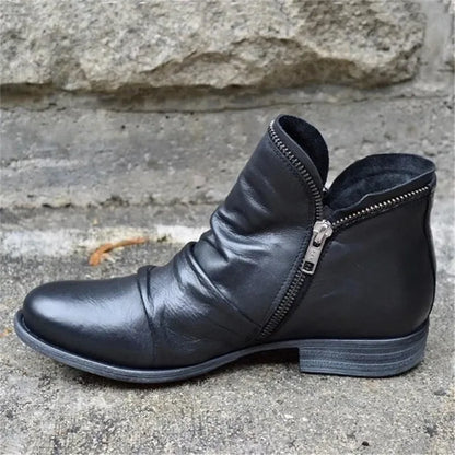 Ortho Welt Leder Ankle Boots - Orthopedic Reißverschluss