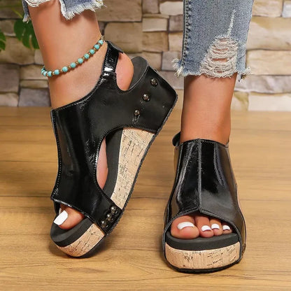 Ortho Welt Damen Keilsandalen - Orthopedic Komfort Offene Zehe