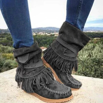 Ortho Welt Ankle Boots - Suede Fringe Orthopedic Comfort
