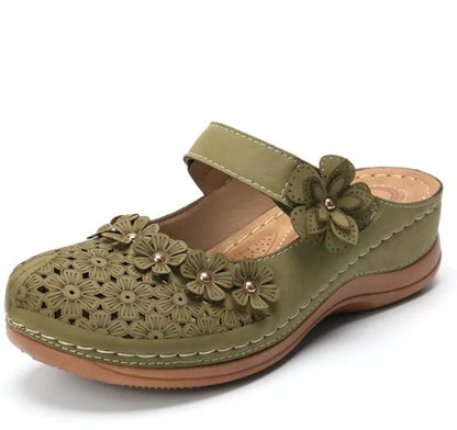 Ortho Welt Damen Clog-Sandale - Orthopädisch & Blumenmuster