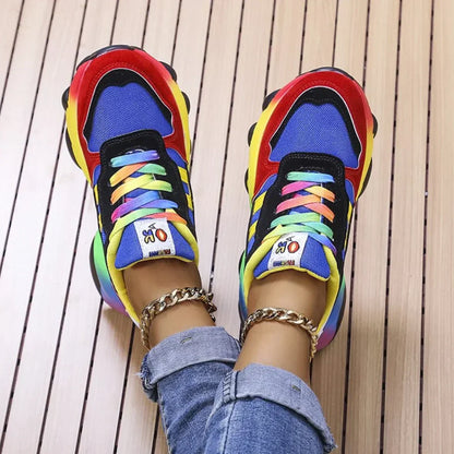 Jayla | Unisex-Sneaker in leuchtenden Regenbogenfarben mit orthopädischer Dämpfung