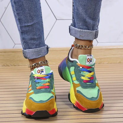Jayla | Unisex-Sneaker in leuchtenden Regenbogenfarben mit orthopädischer Dämpfung