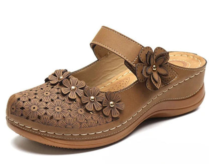 Ortho Welt Damen Clog-Sandale - Orthopädisch & Blumenmuster