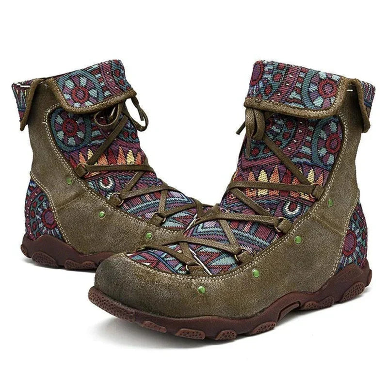 Ortho Welt Damen Orthopedic Ankle Boots - Boho Patchwork