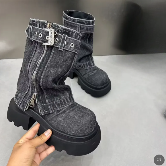 Ortho Welt Denim Boots - Orthopedic, Chunky Sole