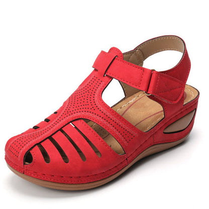 Ortho Welt Plus Size Retro Wedge Sandals - Comfort And Style