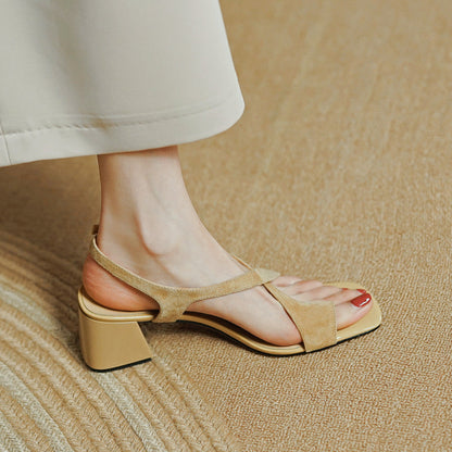 Ortho Welt Chunky Heeled Sandals With Criss-Cross Straps