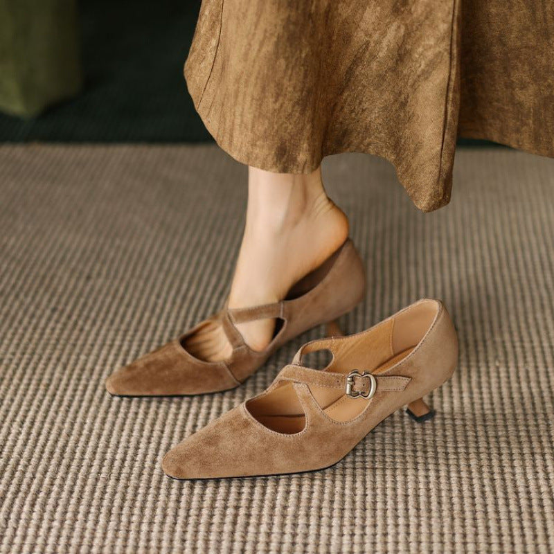 Ortho Welt Elegant Mary Jane Shoes With Mid-Heeled Heels