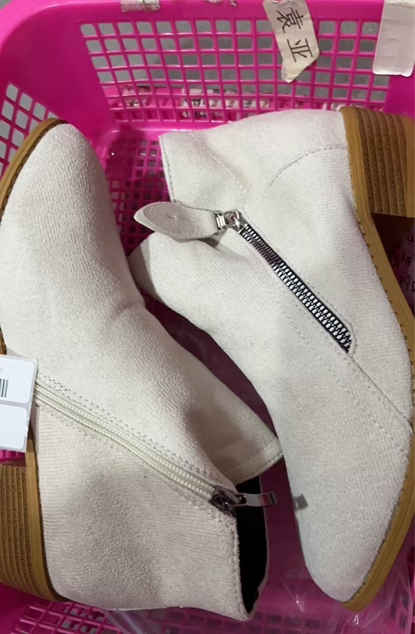 Ortho Welt Wildleder Stiefeletten - Orthopedic Blockabsatz