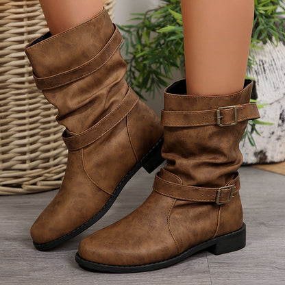 Ortho Welt Barrel Boots - Orthopedic Vintage Buckle Style