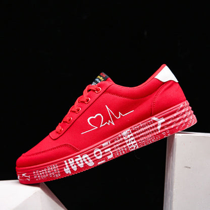 Ortho Welt Love Print Canvas Shoes For Couples - Unique And Trendy