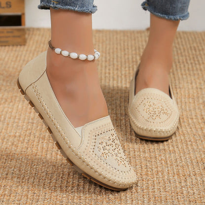 Ortho Welt Casual Gommino Handmade Shoes In Solid Color