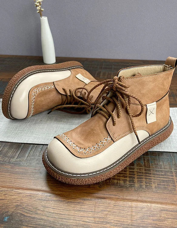 Ortho Welt Rowin Orthopedic Two-Tone Lace-Up Boots