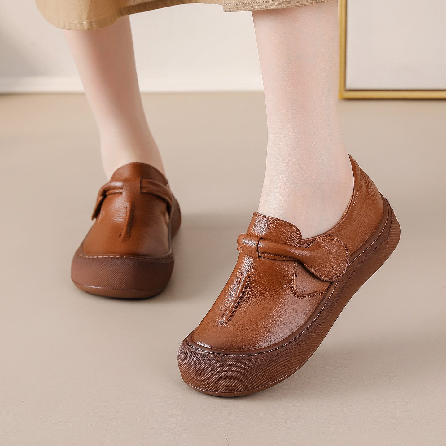 Ortho Welt Soft Leather Mother'S Shoes - Unique Vintage Comfort