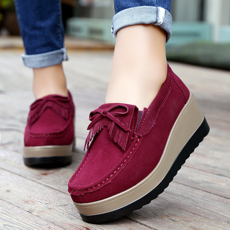 Ortho Welt Shoes With Fringe Bow Design - Comfort And Elegance