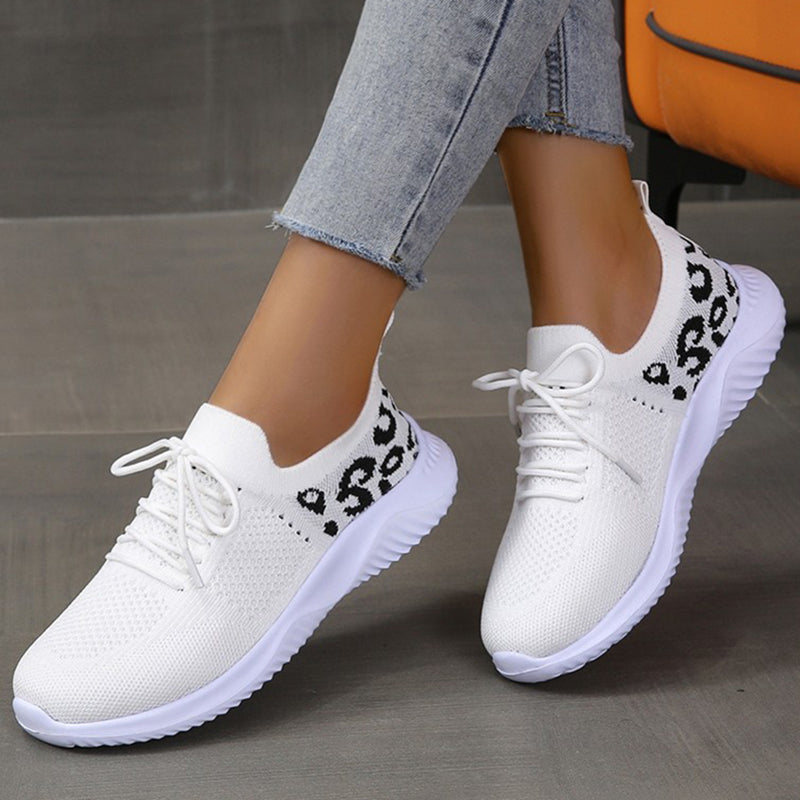 Ortho Welt White Leopard Print Sneakers - Unique And Stylish