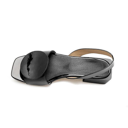 Ortho Welt Patent Leather Mid-Heel Shoes With Buckle