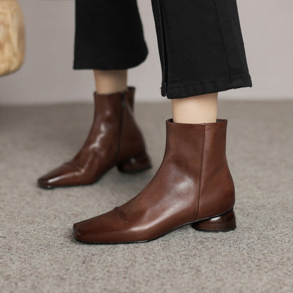 Ortho Welt Orthopedic Leather Boots – Square Toe Zip