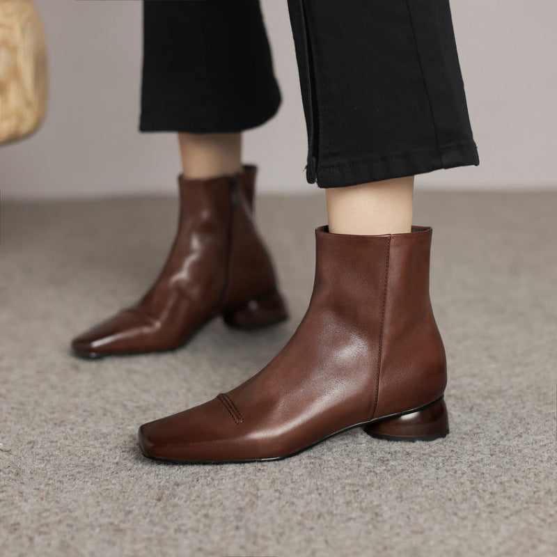 Ortho Welt Orthopedic Leather Boots – Square Toe Zip