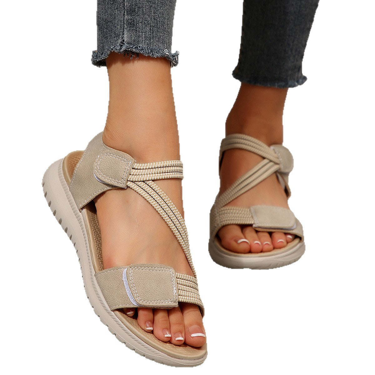Ortho Welt Fabric Platform Beach Sandals