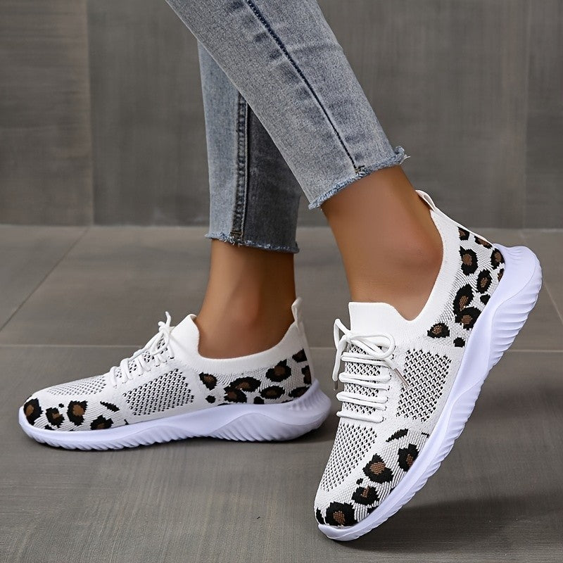Ortho Welt White Leopard Print Sneakers - Unique And Stylish