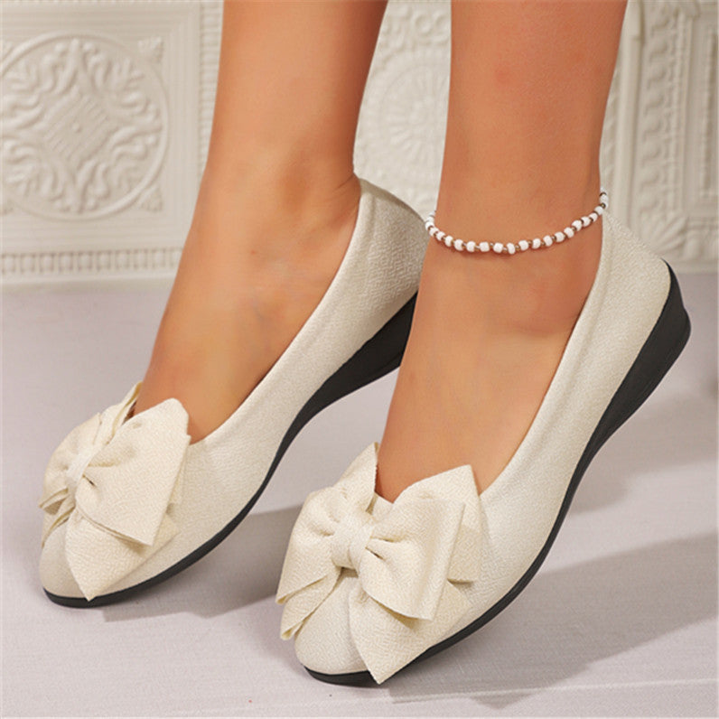 Ortho Welt New Flat Shoes With Bow - Casual Elegance