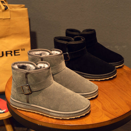 Ortho Welt Winter Boots - Suede, Fur Lining, Buckle Strap