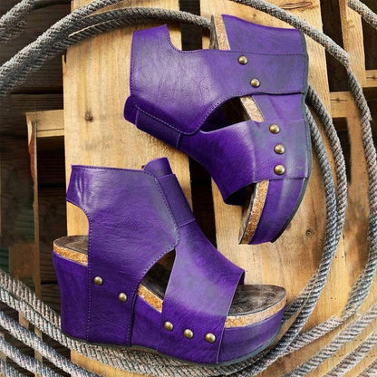 Ortho Welt Open-Toe Wedge Sandals - Unique Elegance
